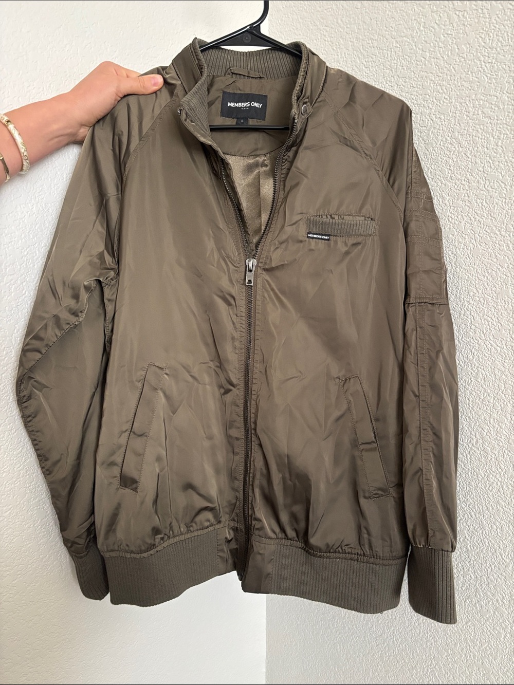 Members Only Olive Green Bomber Jacket